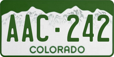 CO license plate AAC242