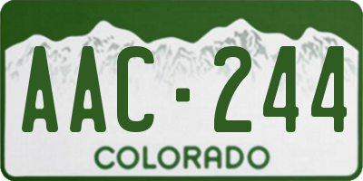 CO license plate AAC244