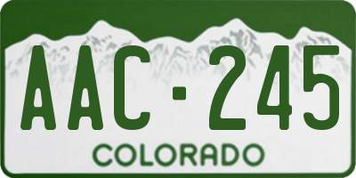 CO license plate AAC245