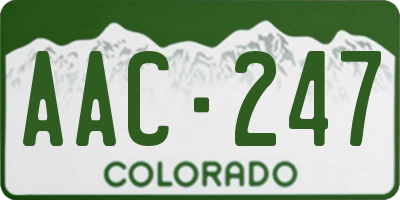CO license plate AAC247