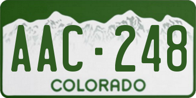 CO license plate AAC248