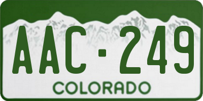 CO license plate AAC249