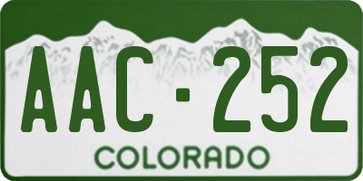 CO license plate AAC252