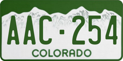 CO license plate AAC254