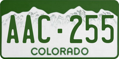 CO license plate AAC255