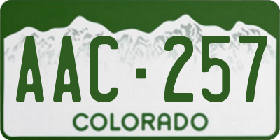 CO license plate AAC257