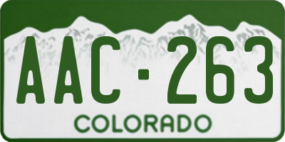 CO license plate AAC263