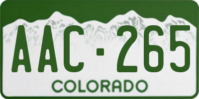 CO license plate AAC265
