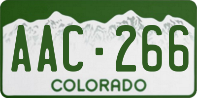 CO license plate AAC266