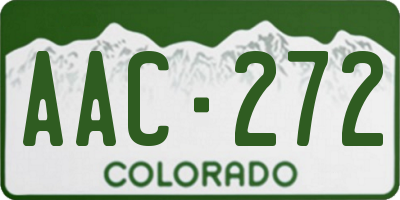 CO license plate AAC272