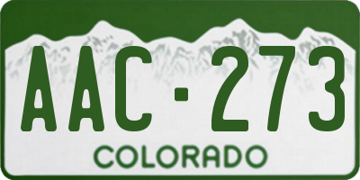 CO license plate AAC273