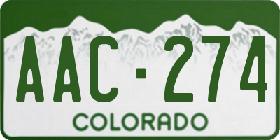 CO license plate AAC274