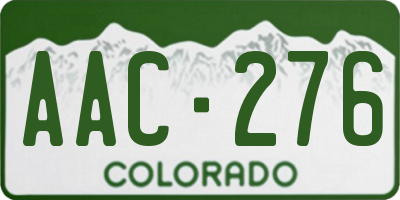 CO license plate AAC276