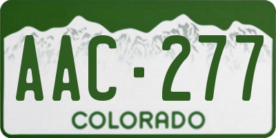 CO license plate AAC277