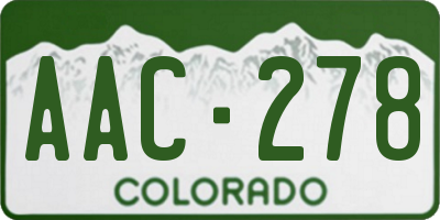 CO license plate AAC278
