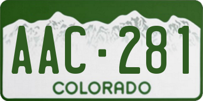CO license plate AAC281