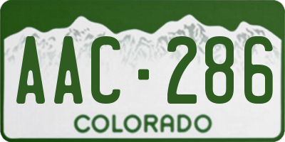 CO license plate AAC286