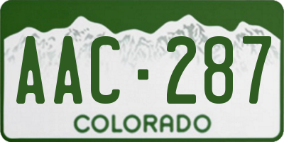 CO license plate AAC287