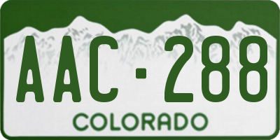 CO license plate AAC288