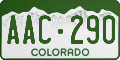 CO license plate AAC290