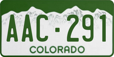 CO license plate AAC291