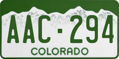CO license plate AAC294