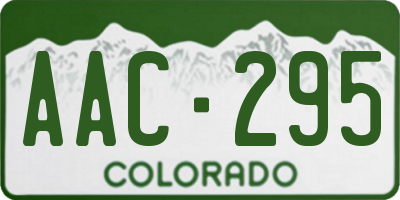 CO license plate AAC295