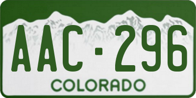 CO license plate AAC296