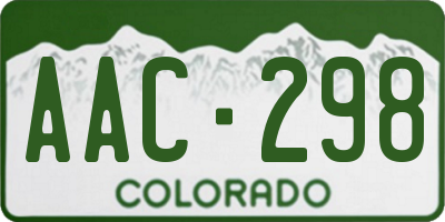 CO license plate AAC298