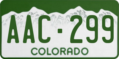 CO license plate AAC299