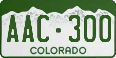 CO license plate AAC300