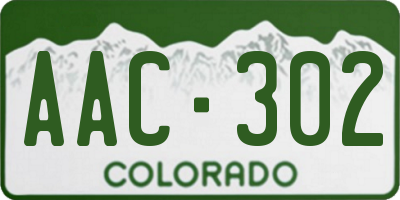 CO license plate AAC302