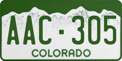 CO license plate AAC305