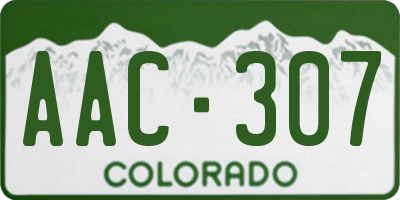 CO license plate AAC307