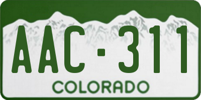 CO license plate AAC311