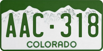 CO license plate AAC318