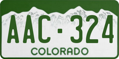 CO license plate AAC324