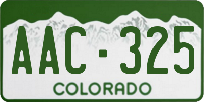 CO license plate AAC325