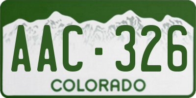 CO license plate AAC326