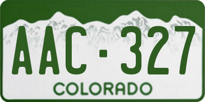 CO license plate AAC327