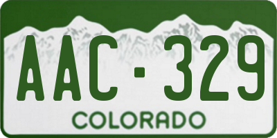 CO license plate AAC329