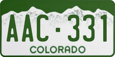 CO license plate AAC331