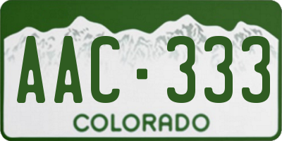 CO license plate AAC333