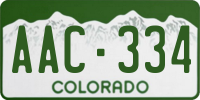 CO license plate AAC334