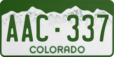 CO license plate AAC337