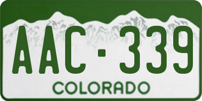 CO license plate AAC339