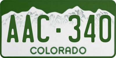 CO license plate AAC340
