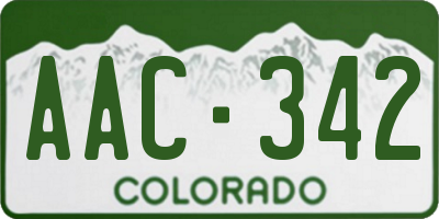 CO license plate AAC342