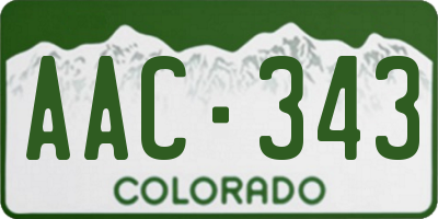 CO license plate AAC343