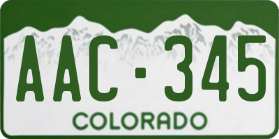 CO license plate AAC345